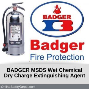 BADGER MSDS Wet Chemical Dry Charge Extinguishing Agent