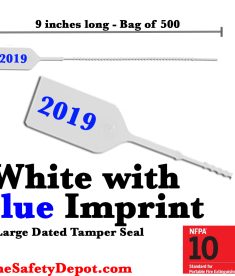 Large White with Blue Dated Tamper Seals