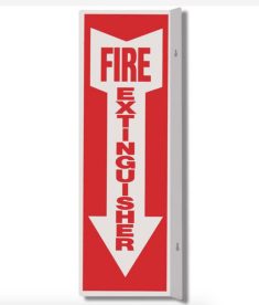 Plastic Fire Extinguisher sign with arrow