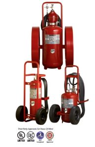 Buckeye Model K-350-PT 300 lb. Purple K Dry Chemical Agent Pressure Transfer Wheeled Fire Extinguisher