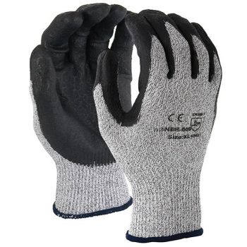 XL Latex Coated Cotton Poly Work Gloves - Gray/Blue - TruForce