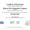 Buckeye Fire Equipment Company ISO 9001:2008 Quality Certificate