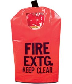 Small Fire Extinguisher Cover With Clear Window Reinforced Vinyl 20in x 11.5in