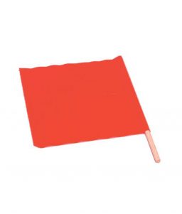Fluorescent Orange Traffic Control Flag With Wooden Dowel