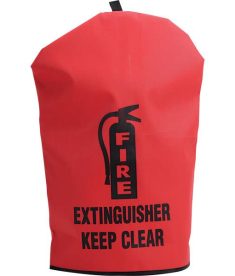 Heavy Duty Fire Extinguisher Cover - Reinforced Vinyl - Medium Sized 25in x 16.5in