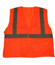 Hi Viz Orange Reflective Safety Vest - ANSI 107 Class 2