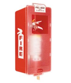 Plastic Indoor Fire Extinguisher Cabinet Mark I Jr Red-Clear