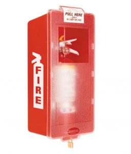 Plastic Indoor Fire Extinguisher Cabinet Mark I Jr Red-Clear