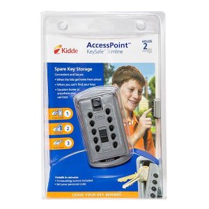 KeySafe™ Slimline White Push-Button Original 2-Key Secure Key Storage Box, Reshipper