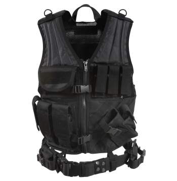 Rothco Black Cros Draw Molle Tactical Vest