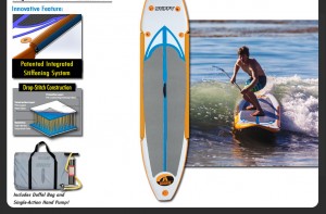 Stiffy Sup Stand Up Paddleboard with Hand Pump and Carrying Case