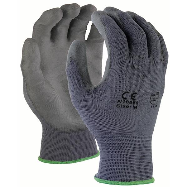 Large TruForce Gray Polyurethane Coated Work Gloves
