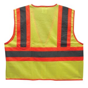 5XL Two-Tone Mesh Safety Vests - Lime Green/Orange - TruForce