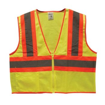 2XL Two-Tone Mesh Safety Vests - Lime Green/Orange - TruForce