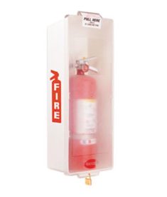 Mark II White Fire Extinguisher Cabinet with Clear Cover
